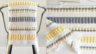 Crochet Mesh and Bobble Stitch [upl. by Sileas]