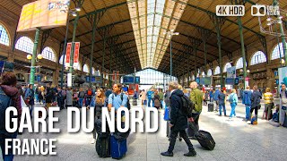 Gare du Nord Paris  Largest Trainstation in Europe  🇫🇷 France 4K HDR Walking Tour [upl. by Aenotna]