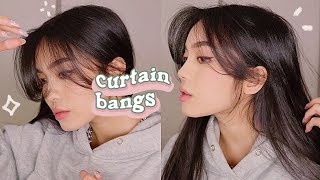 HOW TO STYLE CURTAIN BANGS  LAYERS 💫 HAIR TUTORIAL [upl. by Aikcin]