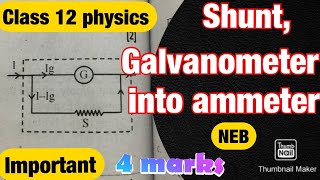 Class 12 physics  Shunt and Conversion of Galvanometer into ammeter  Electricity and Magnetism [upl. by Ilecara]