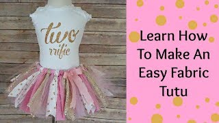 How To Make a fabric Tutu NO SEW Scraps Fabric TutuDIY TUTU [upl. by Aralomo]