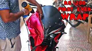 Pulsar RS 200 Modified  Red Matte Metallic Full Wrap [upl. by Parrnell]