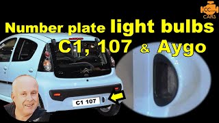 Citroen C1 Number plate Light  Peugeot 107 Number Plate Bulb [upl. by Esme]