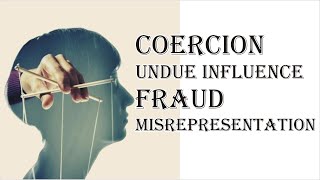 Coercion Undue Influence Fraud Misrepresentation  Indian Contract Act 1872  Law Guru [upl. by Niak]