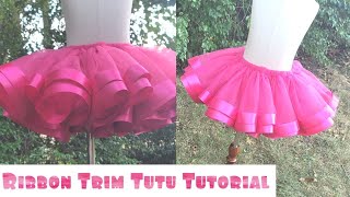 How To Make a Ribbon Trim Tutu [upl. by Renruojos816]