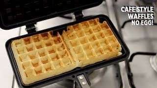 Waffle Recipe  Eggless Cafe Style NO EGG Waffles  CookingShooking [upl. by Yor361]