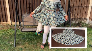 Beautiful short frock cutting and stitching easy tutorial [upl. by Idolem153]