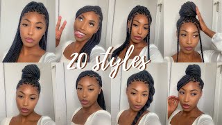 20 WAYS TO STYLE KNOTLESS BOX BRAIDS EASY Tosin Tee [upl. by Elletsirk132]