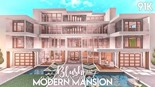 Blush Modern Mansion no large plot  Bloxburg Build [upl. by Elime655]