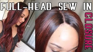 Full Head Weave wClosure  Sew In  Step by Step [upl. by Goldie]