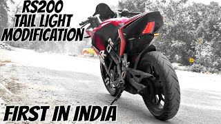 RS200 Tail light Modification  First in India  Full Installation [upl. by Eiramanna]