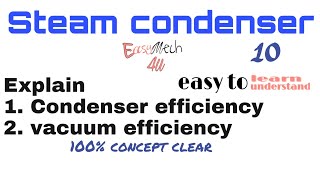 condenser Efficiency and vacuum Efficiency  Hindi and English  steam condenser amp components [upl. by Niklaus]