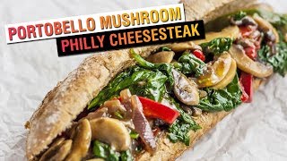 Portobello Mushroom Philly Cheesesteak  Vegetarian Recipe [upl. by Starlin]