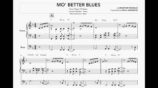 Mo Better Blues Piano and Bass Transcription Gordon Webster [upl. by Tertias964]