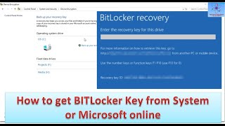 How to get BitLocker recovery key from PC or from Microsoft online Account [upl. by Daisy]