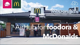 AirHub Foodora amp McDonalds  Drone Delivery [upl. by Hewie]