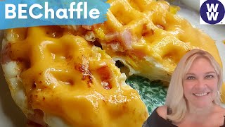 BECHAFFLE BACON EGG amp CHEESE quotWAFFLEquot 😋  DASH MINI WAFFLE MAKER  WHATS FOR BREAKFAST  WW [upl. by Carolynn]