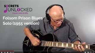 Folsom Prison Blues Solo 1955 version Guitar Lesson [upl. by Doxia]