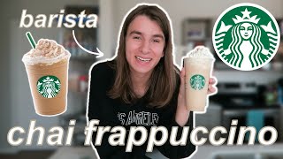 How To Make A Starbucks Chai Crème Frappuccino At Home  by a barista [upl. by Ro120]