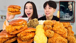 POPEYES SPICY FRIED CHICKEN SANDWICH  Spicy Fried Chicken amp Honey Biscuits MUKBANG [upl. by Androw]