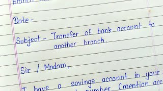 Application to bank manager for transfer bank account [upl. by Aisetra636]