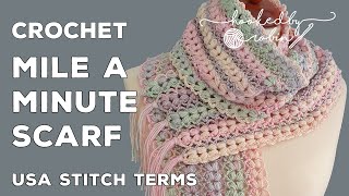 Crochet Puff Stitch Mile A Minute Scarf  Easy Crochet Scarf [upl. by Hinman]