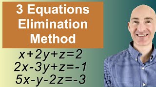 Solving Systems of 3 Equations Elimination [upl. by Racso]