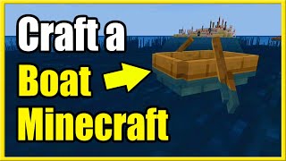 How to Make a Boat in Minecraft Survival Mode Recipe Tutorial [upl. by Dzoba]