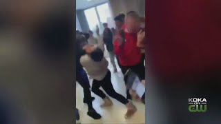 Fight Breaks Out In Hallway Of Highlands High School [upl. by Atimed]