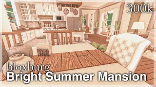 Bloxburg  Bright Summer Mansion Speedbuild interior  full tour  No Large Plot [upl. by Berty]