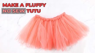 DIY No Sew Fluffy Tutu Tutorial  How to Make a Tutu Skirt [upl. by Annoyi]