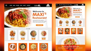 Food Website Template Design in Photoshop  Webpage Design Photoshop [upl. by Elysee461]