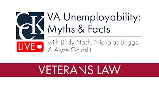 VA Individual Unemployability TDIU Myths and Facts [upl. by Nawek42]