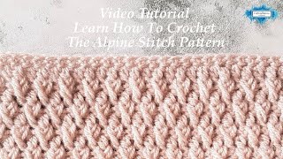 How To Crochet The Alpine Stitch  Crafting Happiness [upl. by Nolaf609]