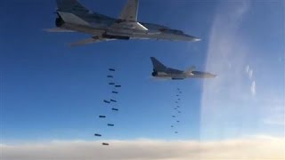 Russia France Launch Retaliatory Strikes on ISIS in Syria [upl. by Annoval]