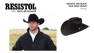 Resistol 20X Black Gold Open Crown Felt Cowboy Hat [upl. by Constantino250]