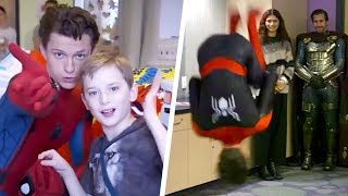 Tom Holland BACKFLIPS During Children’s Hospital Visit [upl. by Lyns]