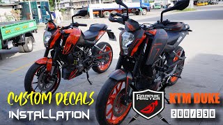 KTM Duke 200390  Custom Wrapped Decals  Matte Grey  Sticker Installation  Graphic Master [upl. by Eulaliah]