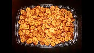 How To Make Crispy And Spicy Plantain Chips  KPEKERE [upl. by Novihc]