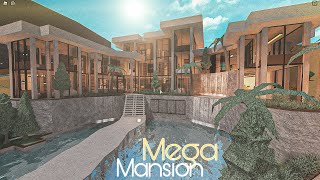 Bloxburg Mega Mansion Modern Warm House NO LARGEPLOT  House Build [upl. by Blader]