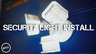 HOW TO INSTALL LED MOTION SENSOR LIGHT  DIY LED FLOOD LIGHT TUTORIAL [upl. by Yentroc]