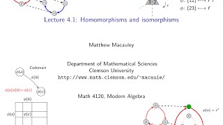 Visual Group Theory Lecture 41 Homomorphisms and isomorphisms [upl. by Ferdinanda]