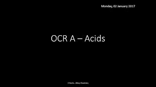 OCR A 214 Acids REVISION [upl. by Malloy]