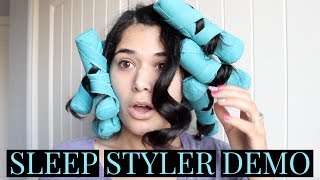 SLEEP STYLER DEMO  Heatless Overnight Curls [upl. by Rennold736]