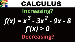 Calculus Grade 12 Where is graph increasing  decreasing [upl. by Kelwen]