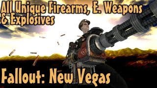 Fallout New Vegas  ALL Unique Guns Energy Weapons amp Explosives Guide Vanilla [upl. by Jerol]