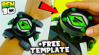 How To Make Ben 10 Classic Omnitrix with Functional Alien Interface FREE TEMPLATE  Cardboard DIY [upl. by Aynik]