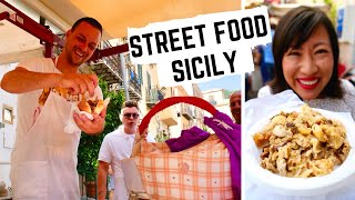 STREET FOOD in ITALY  SICILIAN street food in PALERMO SICILY  Sicilian MARKET food [upl. by Metah]