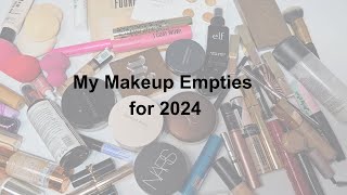 Makeup Empties 2024 [upl. by Enined395]