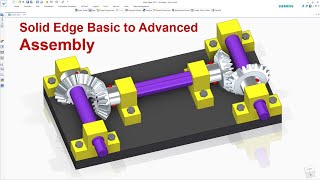 Solid Edge Basic to Advanced Assembly  Transmission to Distant Shafts by Bevel Gear Drive Mechanism [upl. by Eivod]